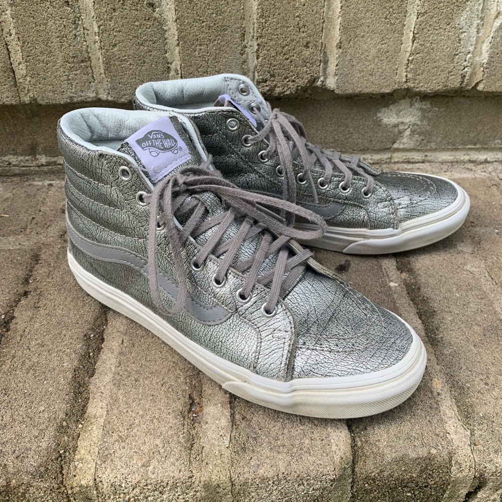 Vans Silver Metallic High-Top Sneakers